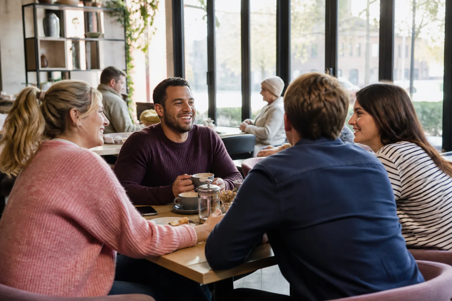 People chatting at a relaxed social meetup in Watford